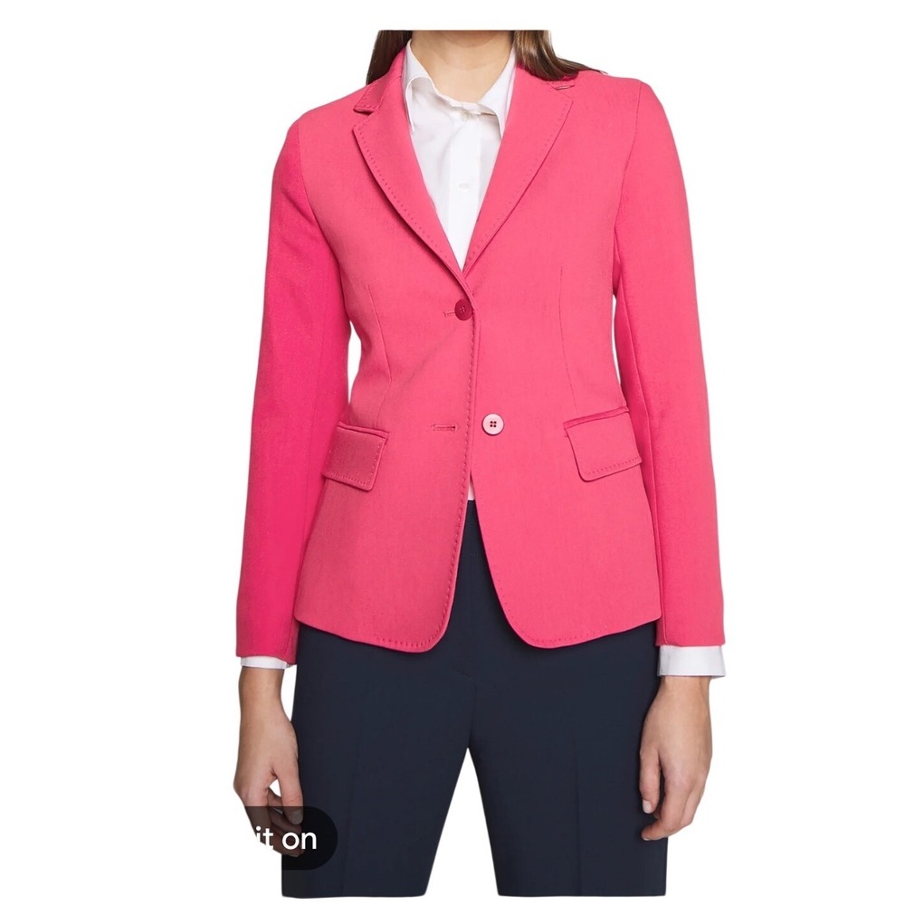 Weekend Max Mara Pink Blazer US 8 Tailored Stretch Corporate Chic Quiet Luxu